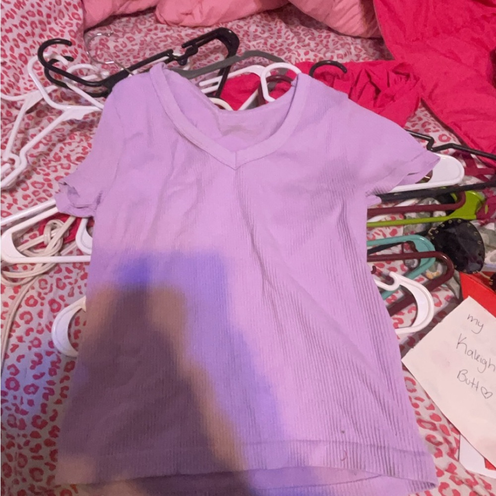 soft cropped purple tee